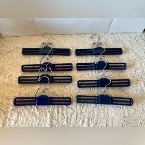 Vintage Taymor Adjustable Slotted Clip Hangers - 8 Navy Blue Plastic & Metal